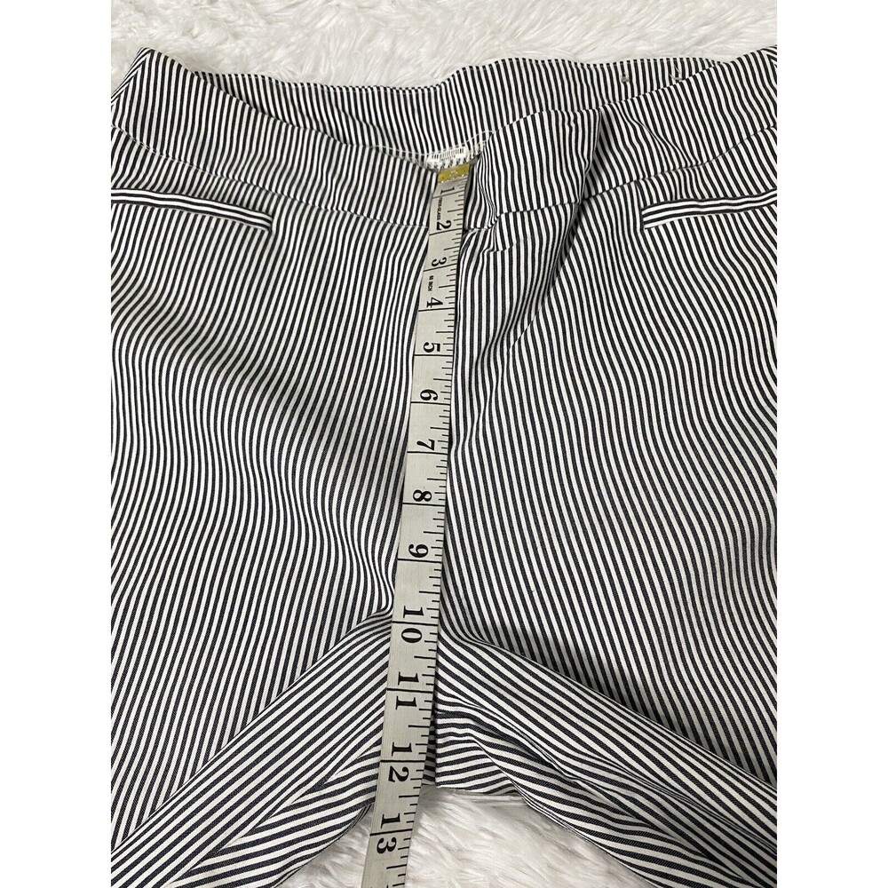 Chico's Dress Pants Women's Size 2R 12 L Navy Blue White Pinstripe  Stretch - Picture 5 of 14